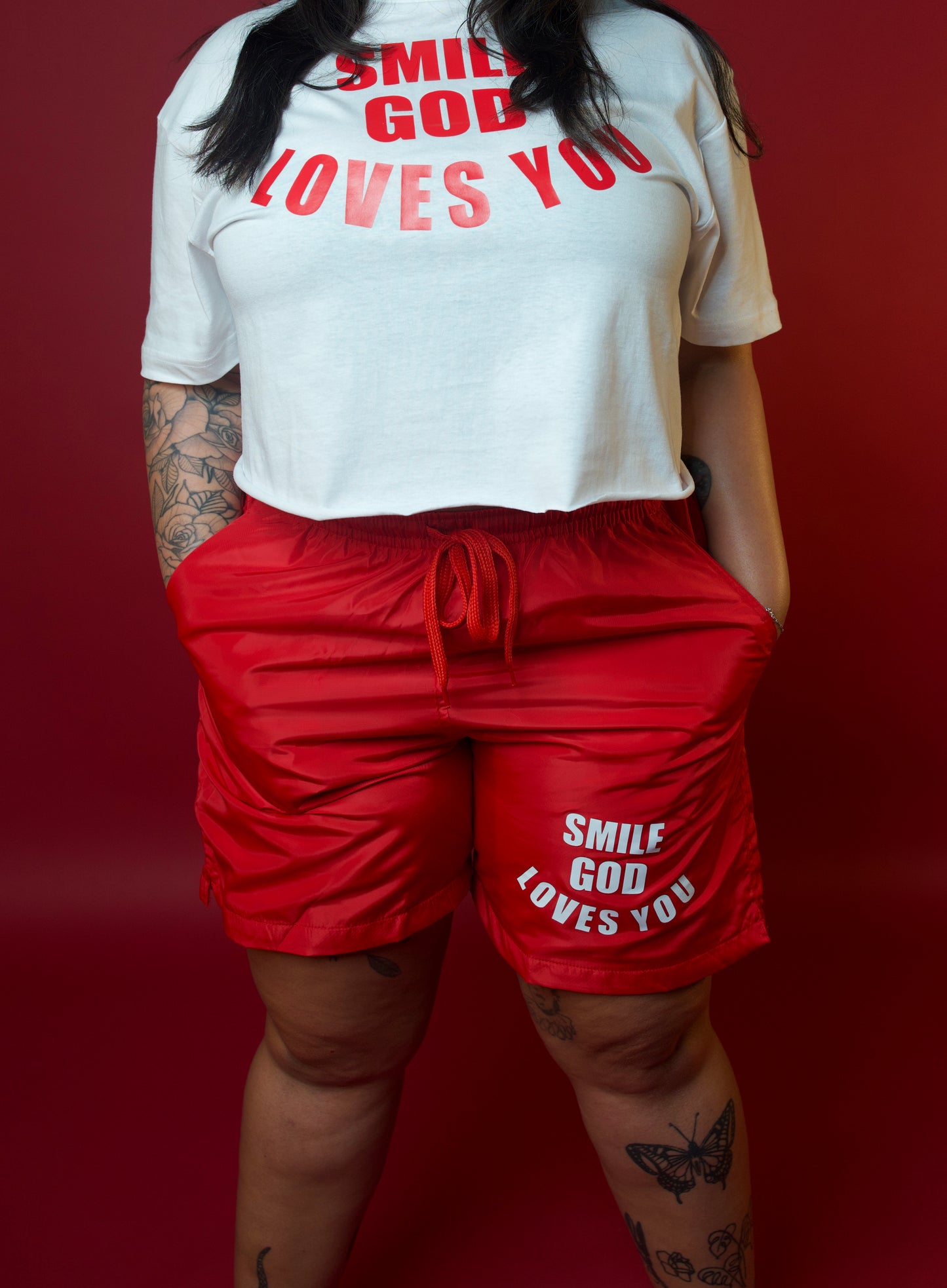 Smile God Loves You - Wind Breaker Shorts