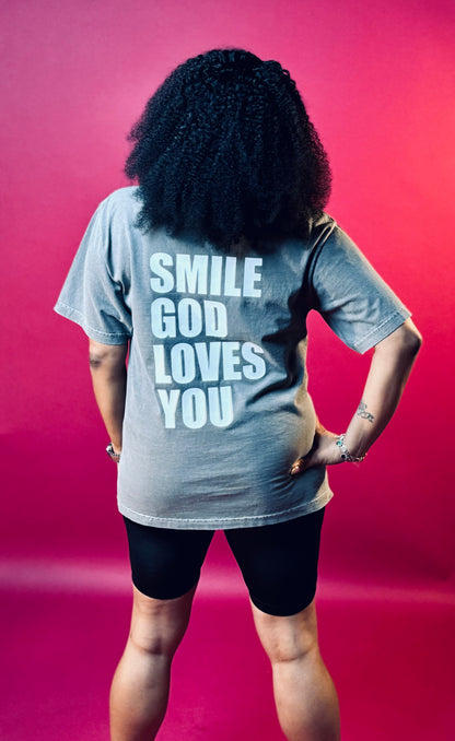 Smile God Loves You - Vintage Oversized Tee