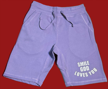 Smile God Loves You -  Fleece Shorts