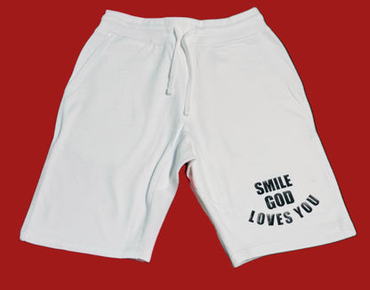 Smile God Loves You -  Fleece Shorts