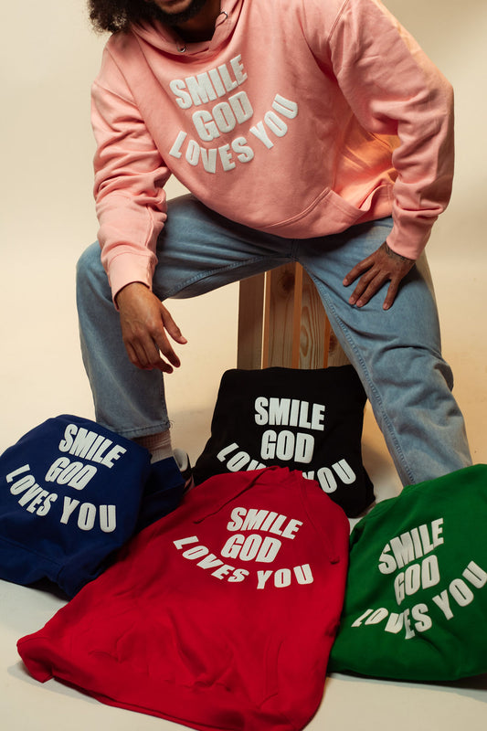 Smile God Loves You - Pull Over Hoodie