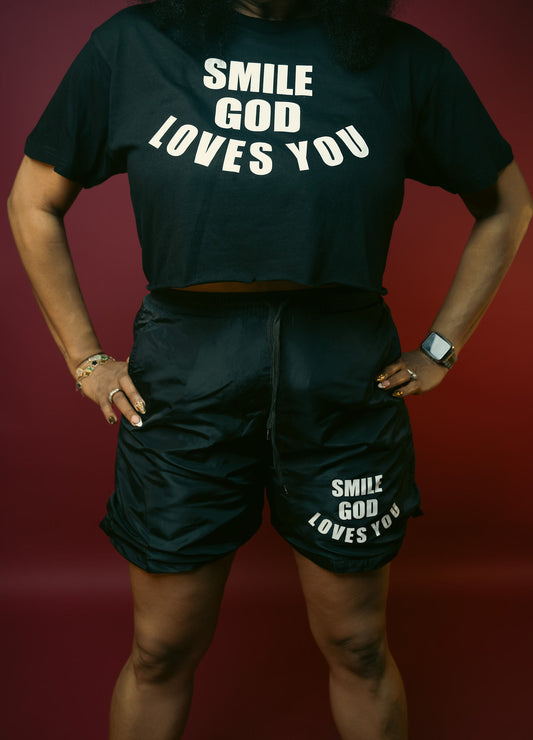 Smile God Loves You - Wind Breaker Shorts