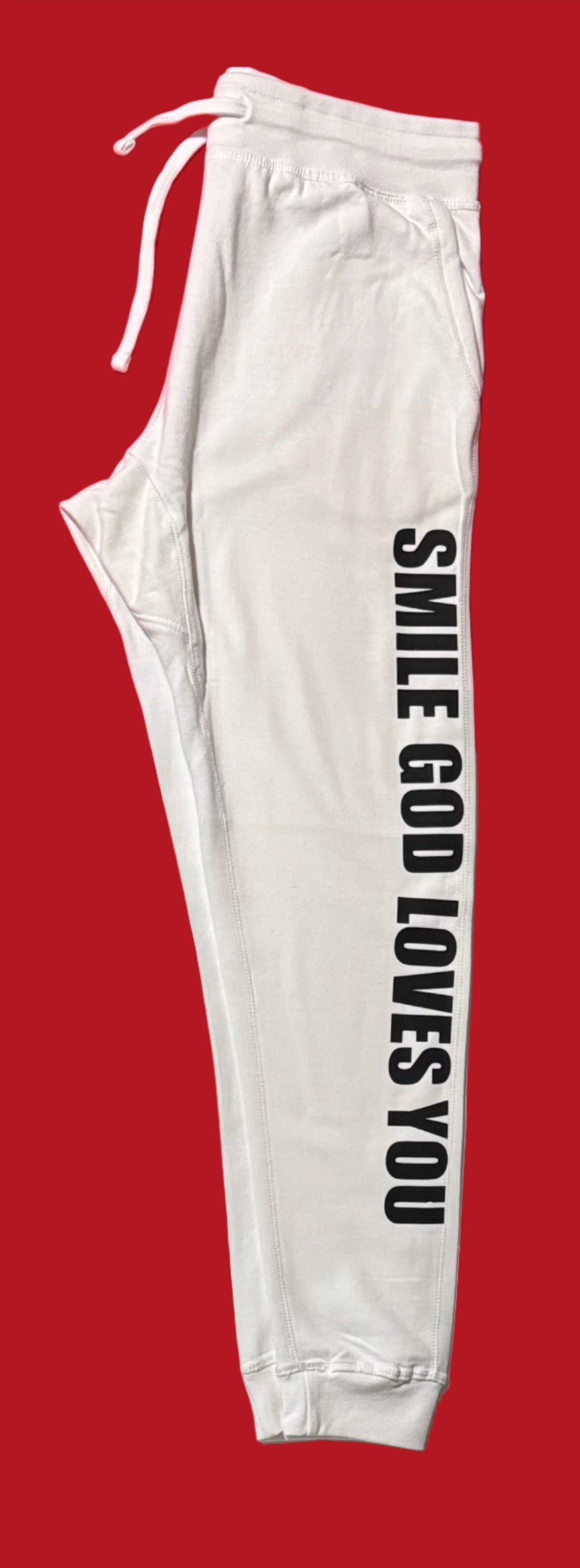 White Fleece Joggers