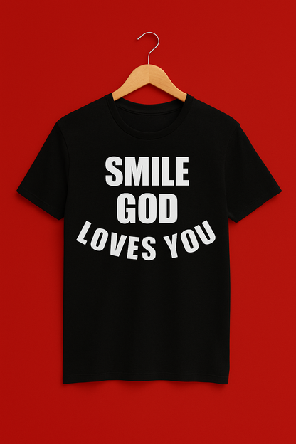 Smile God Loves You Christian Apparel - Adult Unisex T-Shirts
