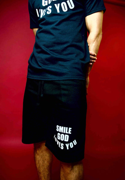 Smile God Loves You -  Fleece Shorts